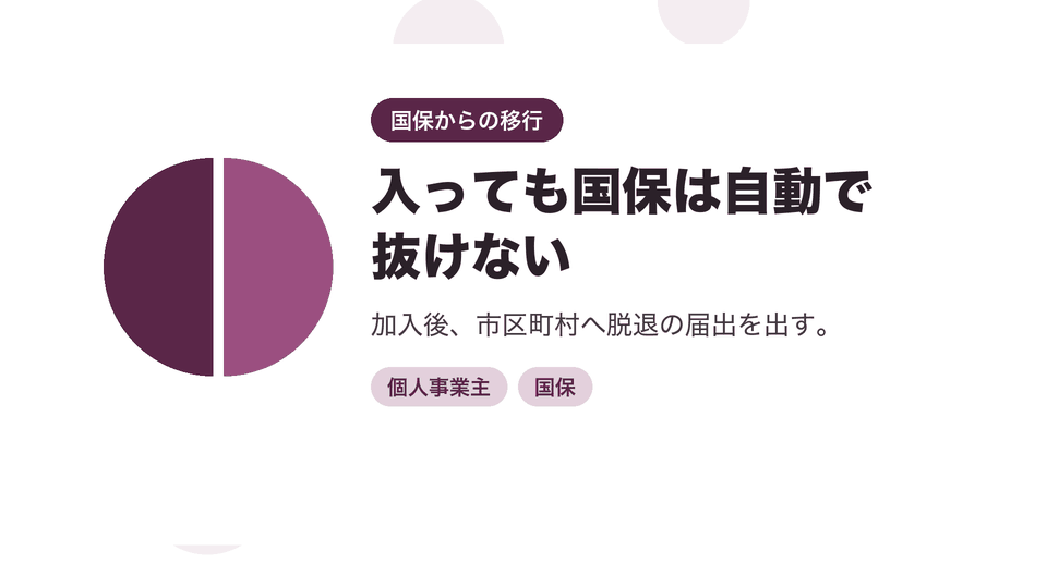 入っても国保は自動で抜けない。加入後、市区町村へ脱退の届出を出す。